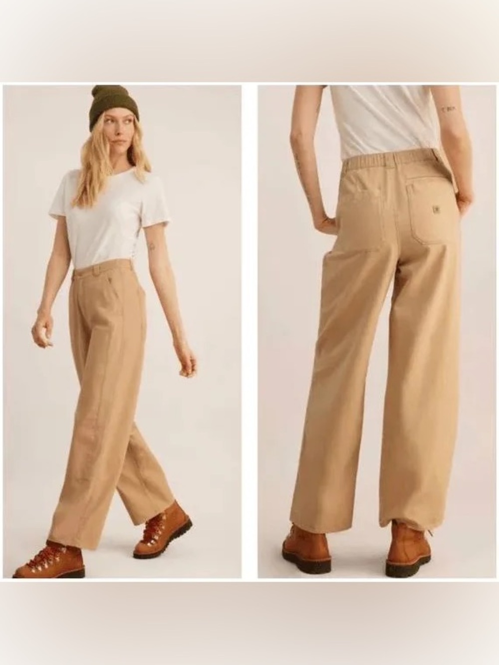 Roark Passport Pants Womens 30 Khaki Tan Wide Leg Carpenter Work Chino Trouser